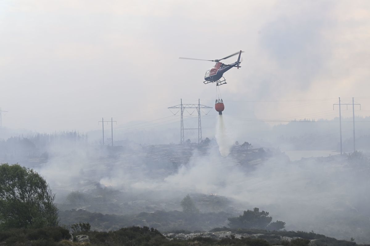 Det ble satt inn helikoptre for å slukke skogbrannen på Sotra i Øygarden kommune i sommer. Et helt boligfelt ble evakuert.