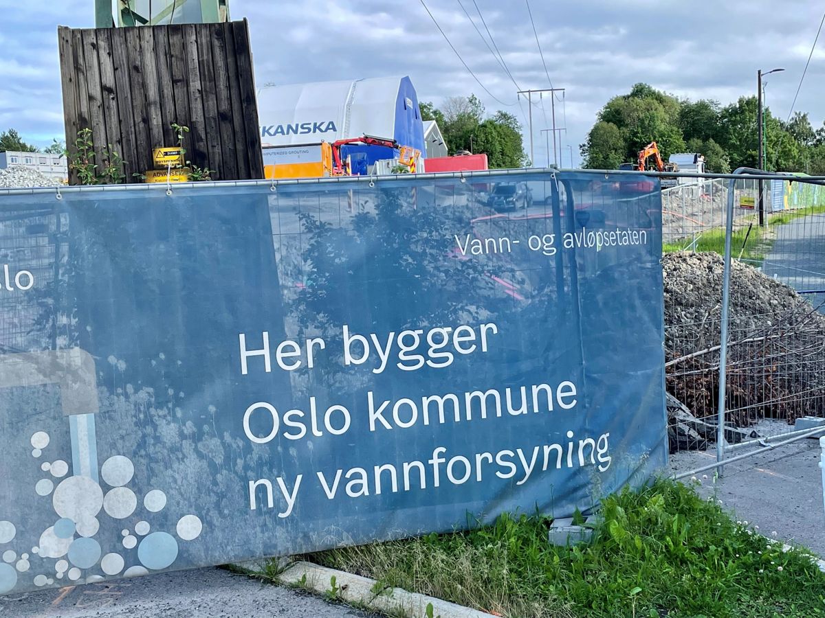 Oslo kommunes nye vannforsyning ligger nå an til å koste 27 milliarder kroner. Her fra anleggsarbeider på Huseby.