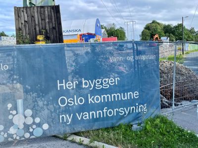 Oslo kommunes nye vannforsyning ligger nå an til å koste 27 milliarder kroner. Her fra anleggsarbeider på Huseby.