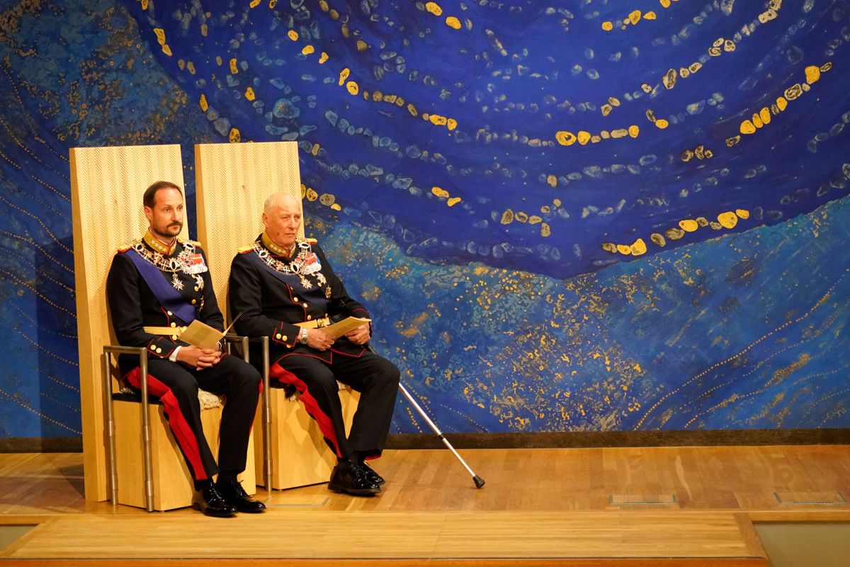 Kronprins Haakon og kong Harald foretok onsdag den offisielle åpningen av det 9. sametinget.