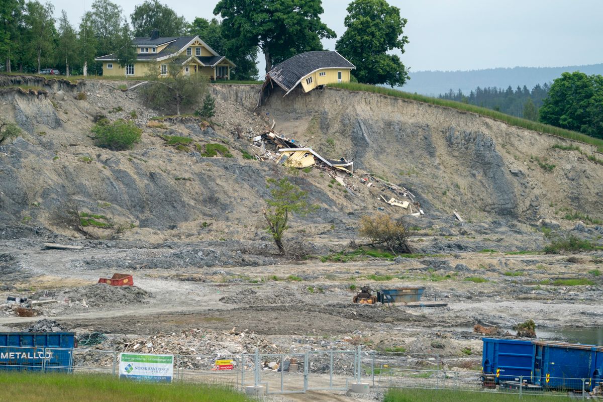 Foto fra skredområdet i Ask i Gjerdrum.