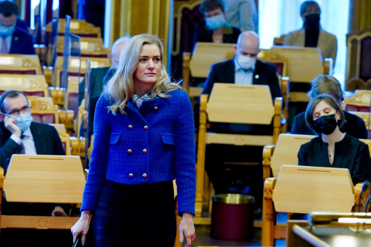 Justis- og beredskapsminister Emilie Enger Mehl (Sp) deltok onsdag i spontanspørretimen på Stortinget.