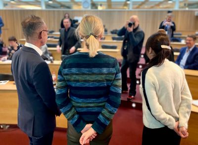 Arbeidsgiverrepresentanter samlet nylig pressen til seminar om frontfagets fortreffelighet. Fra venstre Tor Arne Gangsø, KS, Nina Melsom, NHO og Anne-Kari Bratten, Spekter.