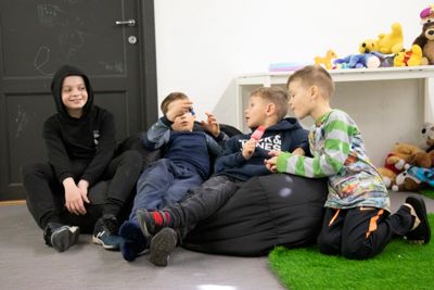 Disse barna fra Ukraina kom i mars til flyktningmottaket i Porsgrunn.