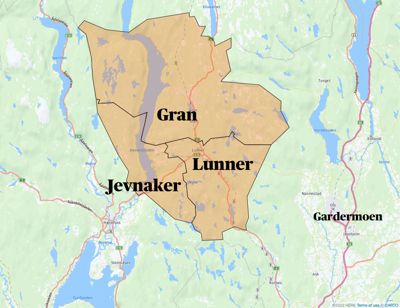 Hadeland består av Jevnaker, Lunner og Gran. Jevnaker får flytte til Akershus hvor Lunner er. Gran blir i Innlandet.