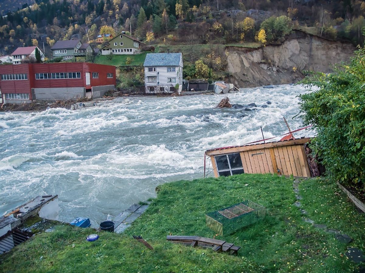 Flomskader står for 22 prosent av de utbetalte erstatningene fra Norsk Naturskadepool i 2022.