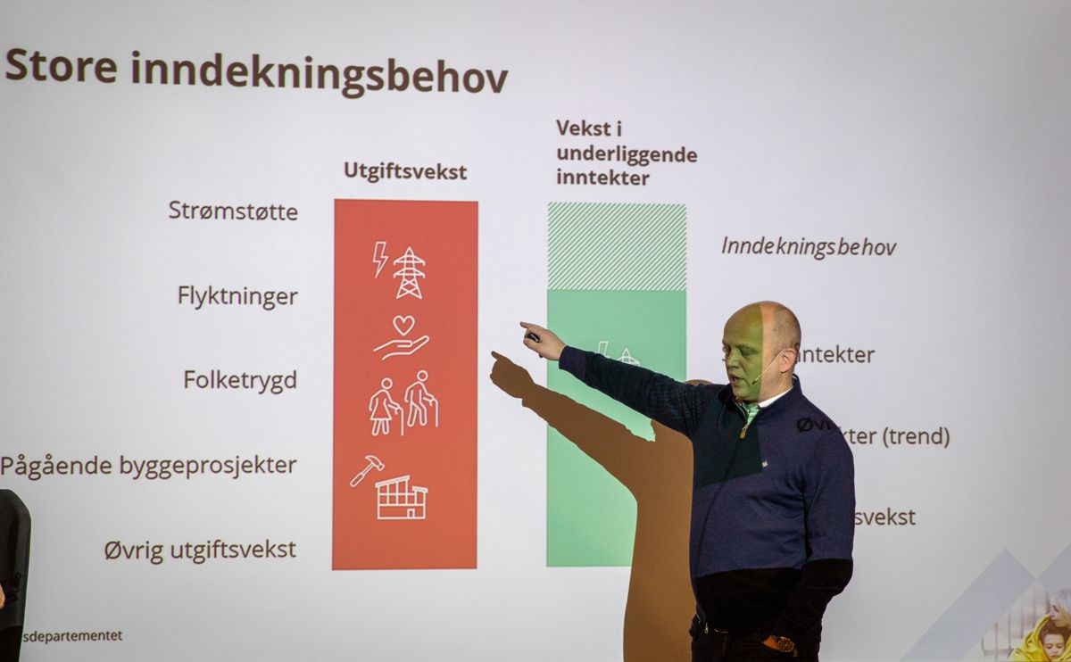 I 2022 fikk vi i noe større grad enn tidligere diskusjon om størrelsen på offentlige budsjetter, pengebruk og omfanget av velferdsordninger. I forslaget til statsbudsjett ble det foretatt kutt og omdisponeringer. Her forklarer finansminister Trygve Slagsvold Vedum deltakerne på høstmøtet i KS Innlandet hvordan situasjonen er.