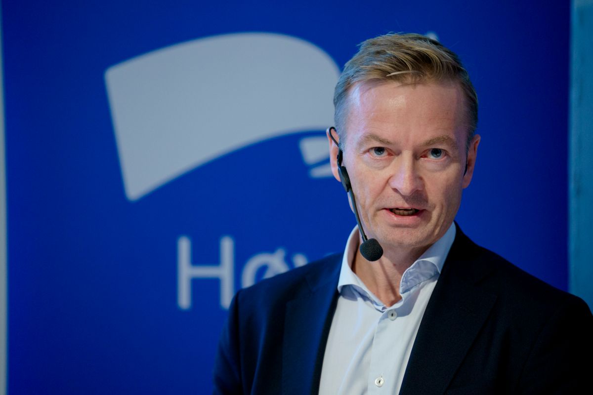 Finanspolitisk talsperson Helge Orten på Månefisken i Oslo der de legger fram Høyres forslag til alternativt statsbudsjett for 2023.