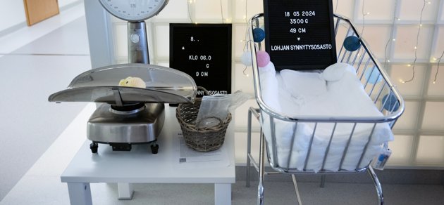 Förlossningsavdelningen i Lojo i mars. I måndags beslöt HUS-sammanslutningen att stänga förlossningsavdelningen år 2026. 