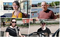 Borgåbor svarade på frågor om hemmaberedskap. Sara Malve-Ahlroth, Jukka Huhtaniemi, Sanna Karlsson och Frida Sund.