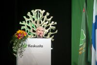 Annika Saarikko, finansminister och Centerns ordförande, höll sitt linjetal på partikongressen i Villmanstrand på lördagen.