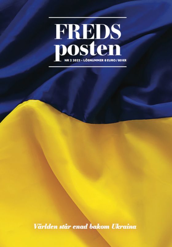 Så här ser omslaget ut på Fredspostens andra nummer för 2022 som utkommer efter midsommaren.