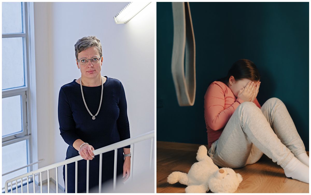 Servicedirektör Annika Immonen redogör för hur barnskyddet arbetar. Bilden till höger är en illustrationsbild.