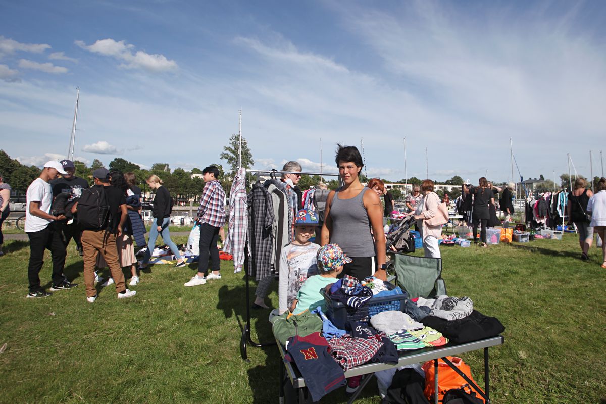 Så här såg det ut på lopptorget vid åstranden sommaren 2020.