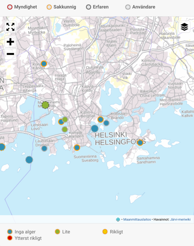 Finlands miljöcentral uppmanar att registrera observationer av cyanobakterier när du rör dig vid vattendrag, vare sig det finns cyanobakterier där eller inte.