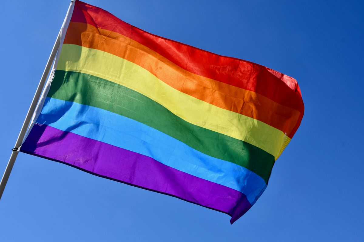 Prideflaggan är en banner för sexuella minoriteter och könsminoriteter.