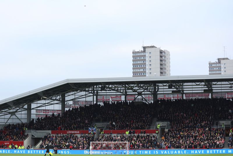 EM-arenan Brentford Community Stadium tar in 17 000 åskådare. Arkivbild.