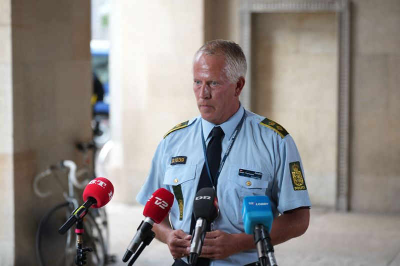 Søren Thomassen, polischef i Köpenhamn under presskonferensen.