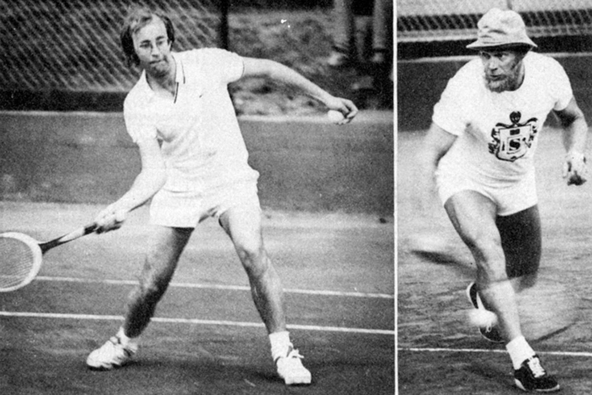 Sture Söderholm, mångårig beslutsfattare i Hangö och i dag stadsstyrelsens ordförande, mötte underhållaren Spede Pasanen i tennisveckan i Hangö 1977. Segern gick till Spede. Bland annat det kan man läsa i den nya Hangöboken.