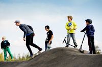 Skateparken i Hindhår får ny asfalt. Bilden är tagen när parken öppnades 2014.