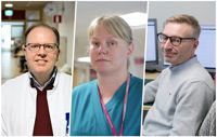Jeff Westerlund, biträdande överäkare på Borgå hvc, Anna Meuronen, överläkare, jour och akutvård på Borgå sjukhus och Krister Lindman, hemvårdens servicechef berättar om läget inom vården under sommaren.