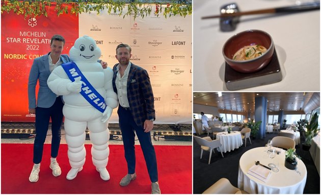 Jonathan Slotte och Liam Fahy representerade restaurang Palace under Michelingalan som ordnades i Stavanger i Norge under måndagen.