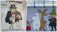 Nya ryska propagandaaffischer som ger sig på Norden har dykt upp på Moskvas gator.