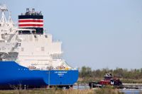 Det franska skeppet LNG Endeavour på väg mot en av exportterminalerna längs USA:s gulfkust. I juni i år importerade EU för första gången någonsin mer gas från USA än från Ryssland.