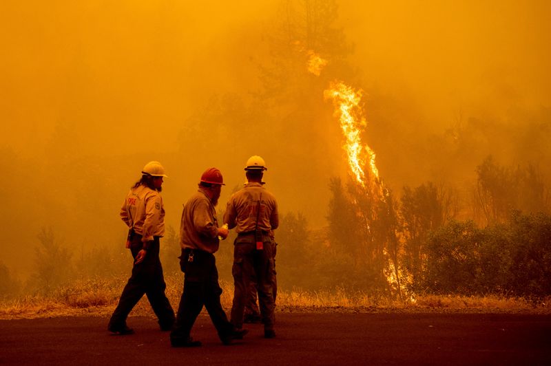 Brandmän vid McKinneybranden i nationalparken Klamath.