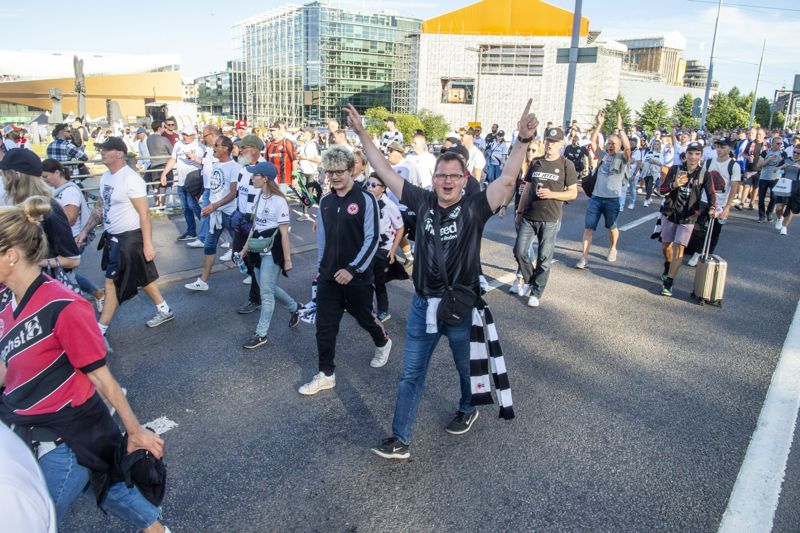 De tyska supportrarna var på bättre humör inför än efter matchen.