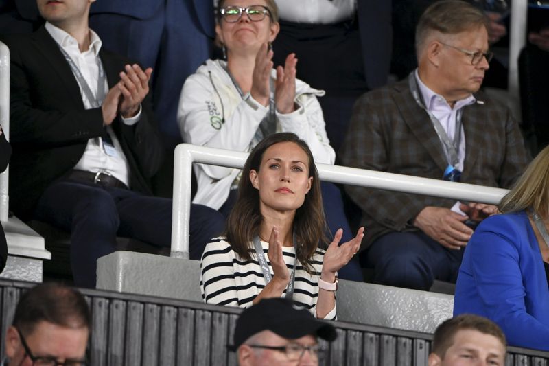 Statsminister Sanna Marin såg matchen mellan Real Madrid och Eintracht Frankfurt i Helsingfors.