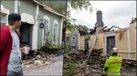Ville Kallio tillbringade natten vid kaféet där han är delägare. De kollade efter gnistor från den våldsamma eldsvådan.