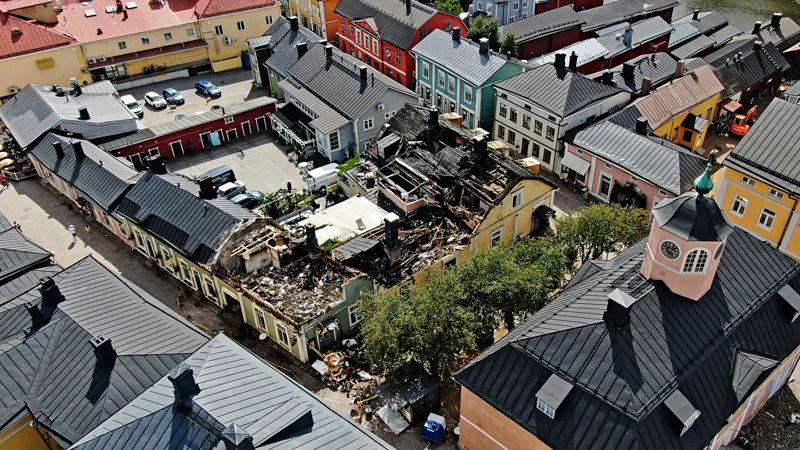 Gamla stan i Borgå efter branden.