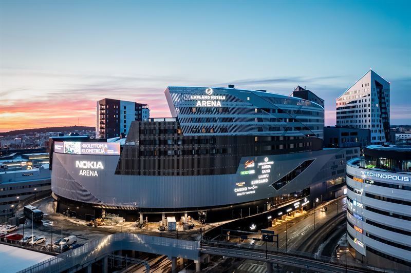 Tammerforsbaserade Aihio, en av parterna som bildade Arco för ett år sedan, planerade arenakomplexet Nokia Arena i Tammerfors.