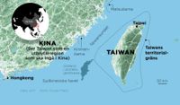 Det omstridda Taiwansundet mellan Taiwan och Kina.