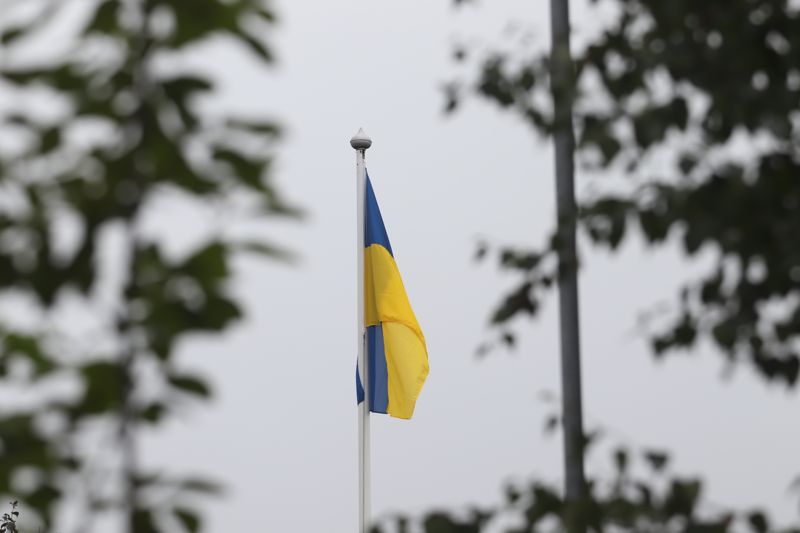 Ukrainas flagga har hissats i Ekenäs.