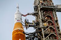 Rymdfarkosten Orion, som ingår i expeditionen Artemis 1, är klar för start vid Kennedy Space Center i Florida.