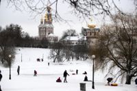 Novodevitjijparken invid kyrkogården i Moskva. Arkivbild.
