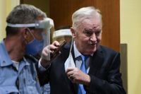 Ratko Mladic vid FN:s krigsförbrytartribunal i Haag 2021, då domare slog fast att hans livstidsdom står fast.