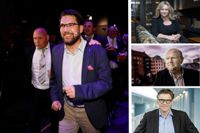 Sverigedemokraterna och Jimmie Åkesson får sannolikt inflytande över svensk kulturpolitik de närmaste fyra åren. Teaterchefen Maria Sid, författaren och styrelseledamoten i PEN international Ola Larsmo och SVT:s mediedirektör Jan Helin kommenterar läget.