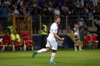 Benjamin Källman firar sitt mål mot Bosnien i somras.