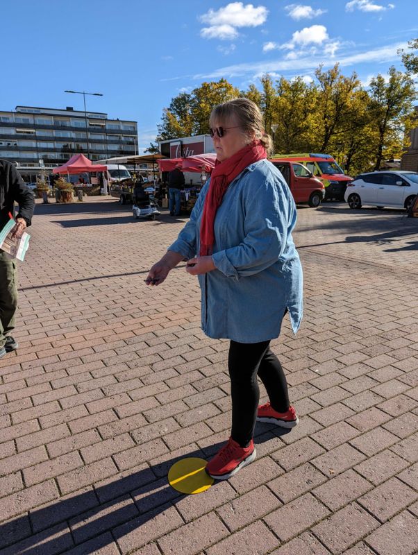 Mirja Suhonen lyckades kasta så bra att hon fick vinst.