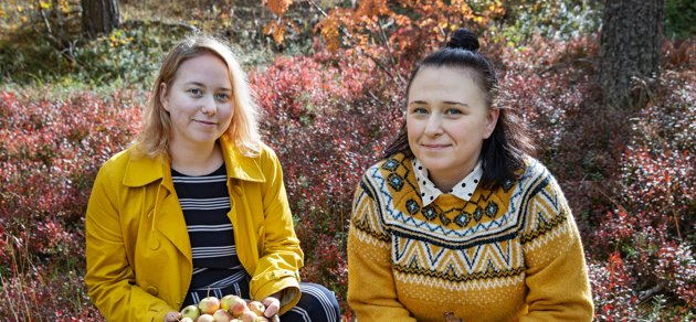 Slow Food Västnylands nya verksamhetsledare Emilia Eriksson och projektledare Katarina Enberg ser fram emot närmatsfestivalen i Fiskars den 1–2 oktober.