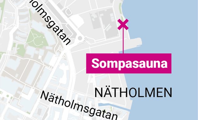 Den populära bastun Sompasauna ligger vid Nätholmen i Helsingfors. 