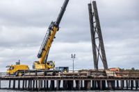 Bygget vid den blivande Kronbergsbron fotograferad den 21 september 2022.