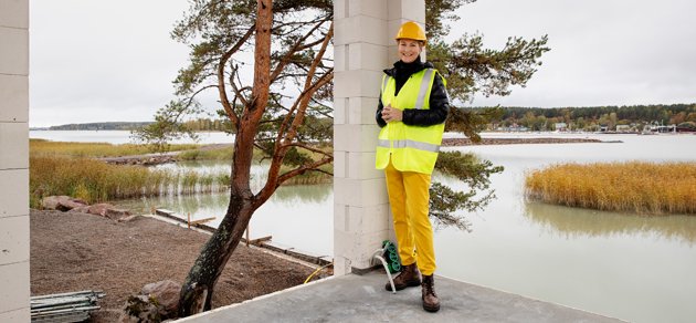 Ett arbetsrum med utsikt. Det har Nina Björnström-Lehtonen och hennes man Tomi-Pekka Lehtonen när deras hus Villa Havet är färdigt.