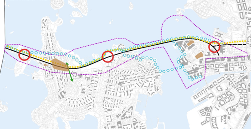 I scenario 0+ byggs Drumsö knappt ut alls längs med Västerleden.