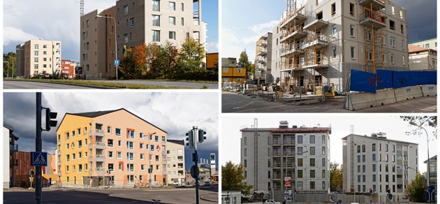 Av de åtta nya flervåningshusen blir det första klart i november och det sista under nästa sommar.