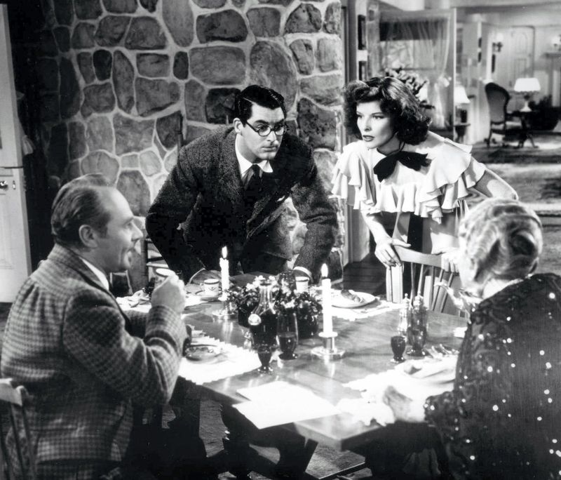Cary Grant och Katherine Hepburn i Ingen fara på taket.