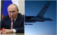 Ett ryskt strategiskt bombplan av typ Tu-160 under en krigsmanöver. Bilden har distribuerats av det ryska försvarsministeriet. Vladimir Putin förfogar över cirka 2 000 taktiska kärnvapen.